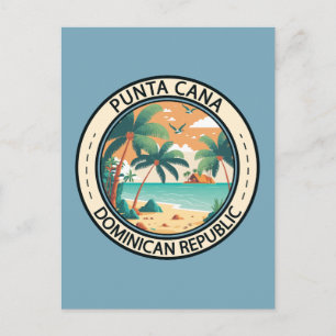 Punta Cana Dominikanska republiken Hut Badge Vykort