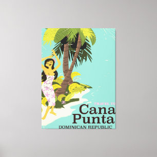Punta Cana Dominikanska republiken Resa affisch Canvastryck