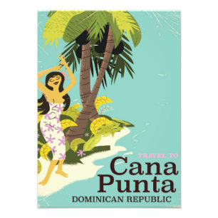 Punta Cana Dominikanska republiken Resa affisch Fototryck