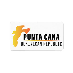 Punta Cana Dominikanska republiken - Retro Souveni Adressetikett