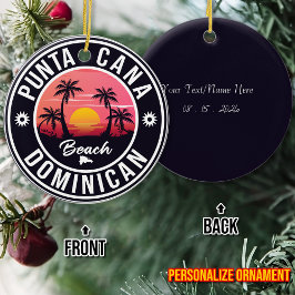 Punta Cana Dominikanska republiken - Retro Souveni Julgransprydnad Keramik