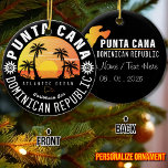 Punta Cana Dominikanska republiken - Retro Souveni Julgransprydnad Keramik<br><div class="desc">Denna plan för Punta Cana från Dominikanska republiken gör en underbar julklapp eller födelsedagspresent till stranden fläkt från Punta Cana. Retro-sommarbesöksmönstret är en perfekt gåva till älskare och tropiska destinationer fläkt.</div>