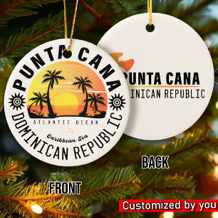 Punta Cana Dominikanska republiken - Retro Souveni Julgransprydnad Keramik