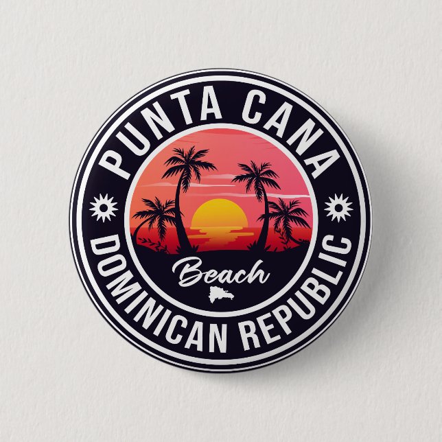Punta Cana Dominikanska republiken - Retro Souveni Knapp (Framsida)