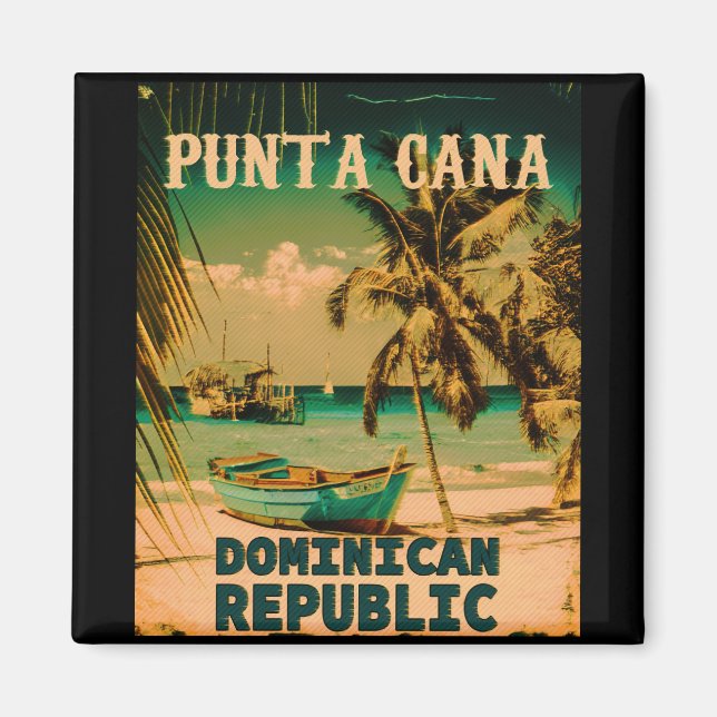 Punta Cana Dominikanska republiken - Retro Souveni Magnet (Framsidan)
