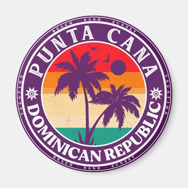 Punta Cana Dominikanska republiken - Retro Souveni Magnet (Framsidan)