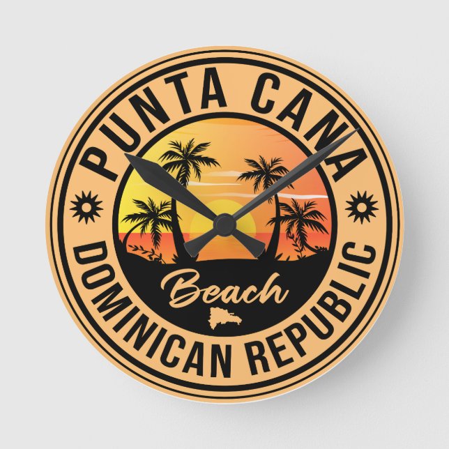 Punta Cana Dominikanska republiken - Retro Souveni Rund Klocka (Framsida)
