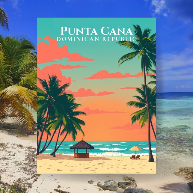 Punta Cana Dominikanska Republiken Strand Resa Kon Vykort (Punta Cana Dominican Republic Beach Travel Art Postcard
)