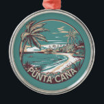 Punta Cana Dominikanska republiken Travel Art Badg Julgransprydnad Metall<br><div class="desc">Punta Cana-vektorkonsdesign. Bávaro-området och Punta Cana förenar sig med det som kallas La Costa del Coco,  eller Coconut Kusten,  en lavish,  allomfattande resort.</div>