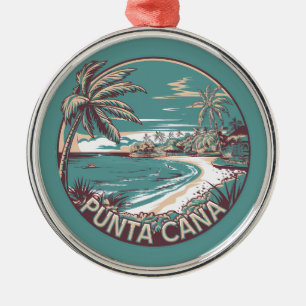 Punta Cana Dominikanska republiken Travel Art Badg Julgransprydnad Metall