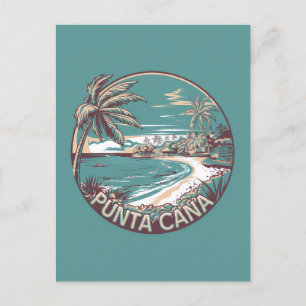 Punta Cana Dominikanska republiken Travel Art Badg Vykort