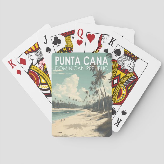Punta Cana Dominikanska republiken Travel Art Vint Casinokort (Baksidan)