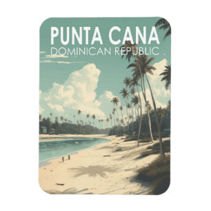 Punta Cana Dominikanska republiken Travel Art Vint Magnet
