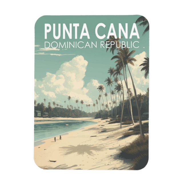Punta Cana Dominikanska republiken Travel Art Vint Magnet (Vertikal)