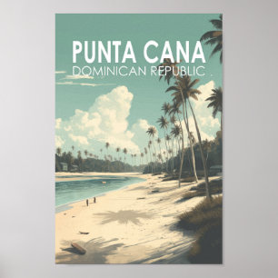 Punta Cana Dominikanska republiken Travel Art Vint Poster