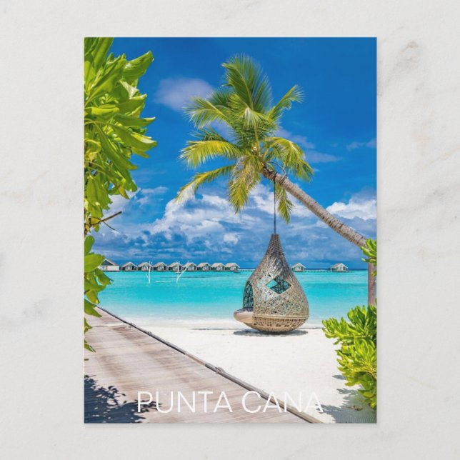 Punta Cana Dominikanska republiken Travel Art Vint Vykort (Framsida)