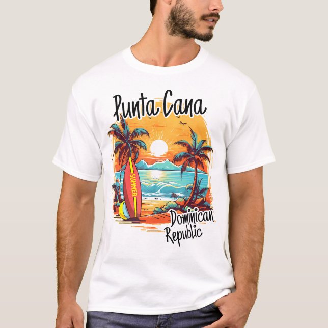 Punta Cana Dominikanska republiken Vacation Beach  T Shirt (Framsida)