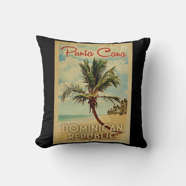 Punta Cana Dominikanska republiken Vintage resor Kudde (Framsida)