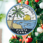 Punta Cana Dominikanska republikens Vintage Julgransprydnad Keramik<br><div class="desc">Punta Cana-vektorkonsdesign. Bávaro-området och Punta Cana förenar sig med det som kallas La Costa del Coco,  eller Coconut Kusten,  en lavish,  allomfattande resort.</div>