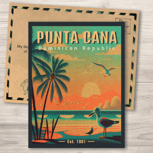 Punta Cana DR Retro Fiskmås Souvenir 1950-talet Vykort