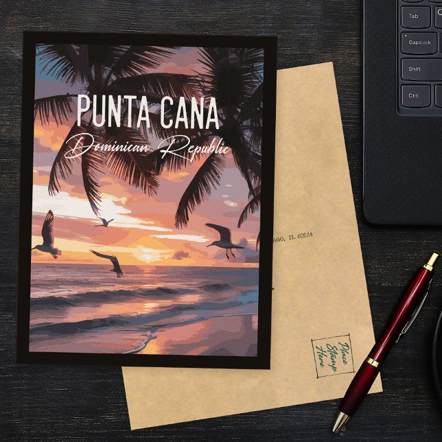 Punta Cana DR Retro Måse Souvenir tropisk Vykort (Skapare uppladdad)