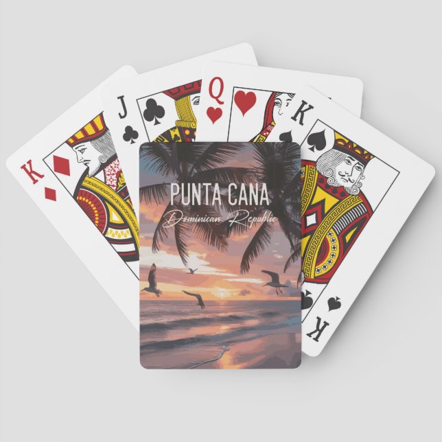 Punta Cana DR Retro Seagull Souvenir tropical Casinokort (Baksidan)