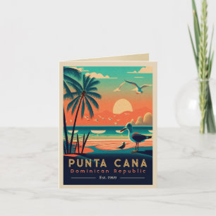 Punta Cana DR Retro Sunset Souvenirs 1960-talet Kort