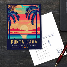 Punta Cana DR Retro Sunset Souvenirs 1960-talet Vykort