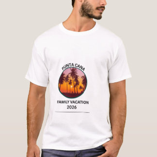 Punta Cana Familjesemester Tropisk Strand Solnedgå T Shirt