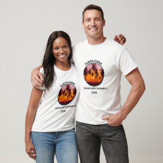 Punta Cana Familjesemester Tropisk Strand Solnedgå T Shirt