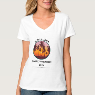 Punta Cana Familjesemester Tropisk Strand Solnedgå T Shirt