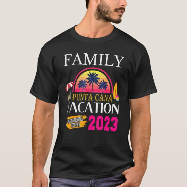 Punta Cana Family Vacation 2023 Matching Dominican T Shirt (Framsida)