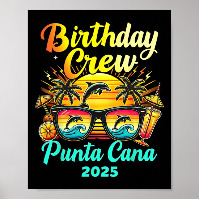Punta Cana Födelsedagsresa 2025 Matchande Grupp Se Poster (Framsidan)