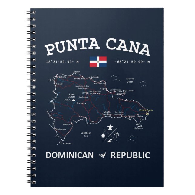 Punta Cana Karta Anteckningsbok (Framsidan)