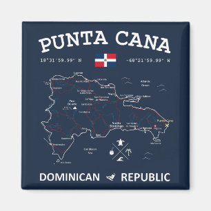 Punta Cana Karta Magnet