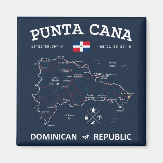 Punta Cana Karta Magnet