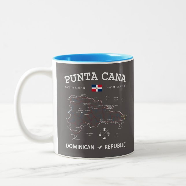 Punta Cana Karta tvåtonskaffe Mugg (Vänster)