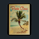 Punta Cana Magnet Dominikanska republikens Vintage<br><div class="desc">Punta Cana Dominikanska republikens konstruktion i Vintage resor stil,  som har ett handflatan träd på stranden med hav och himlar.</div>