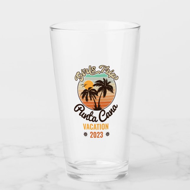 Punta Cana personalize Vacation 2023 Retro 60s Glaskopp (Framsida)