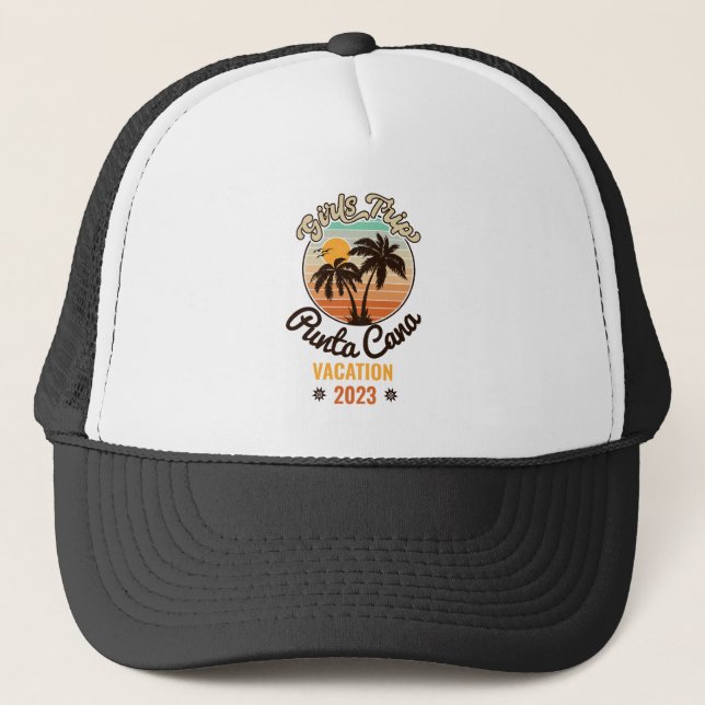 Punta Cana personalize Vacation 2023 Retro 60s Keps (Framsida)