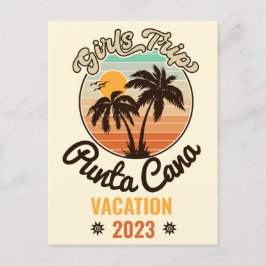 Punta Cana personalize Vacation 2023 Retro 60s Vykort
