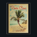 Punta Cana Postcard Dominikanska republikens Vinta Vykort<br><div class="desc">Punta Cana Dominikanska republikens konstruktion i Vintage resor stil,  som har ett handflatan träd på stranden med hav och himlar.</div>