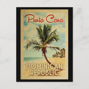 Punta Cana Postcard Dominikanska republikens Vinta Vykort
