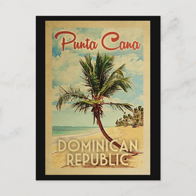 Punta Cana Postcard Dominikanska republikens Vinta Vykort (Framsida)