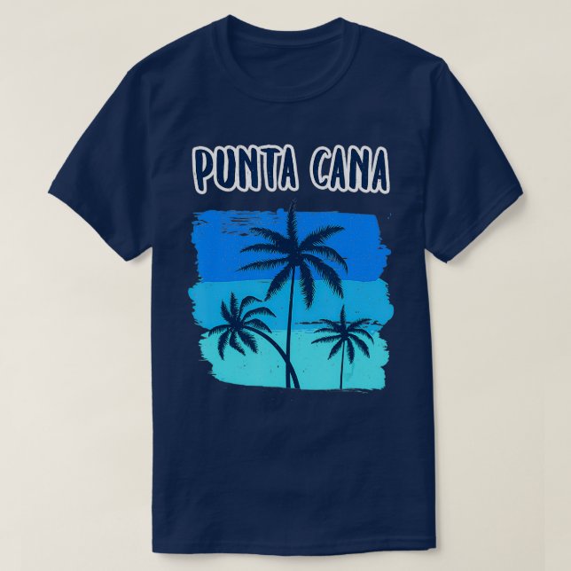 Punta Cana Retro Vacation Souvenir Handflatan Träd T Shirt (Design framsida)