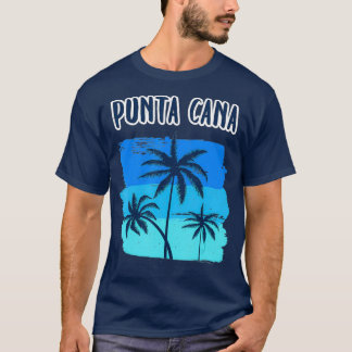 Punta Cana Retro Vacation Souvenir Handflatan Träd T Shirt