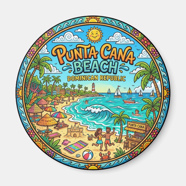 Punta Cana-stranden Dominikanska republiken Magnet (Framsidan)
