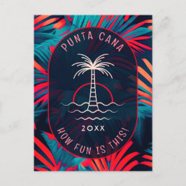 Punta Cana strandfest Palmlöv solnedgång Vykort