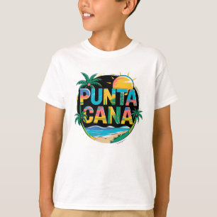 Punta Cana Sunset Colorful Travel Art Emblem T Shirt