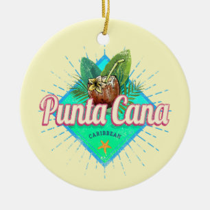 Punta Cana Västindien Dominikanska republiken Retr Julgransprydnad Keramik